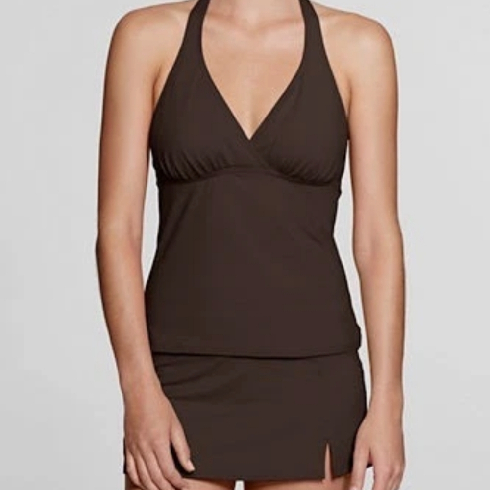 Land's End Women's Brown  Halter Top and Skirt Set Size 10